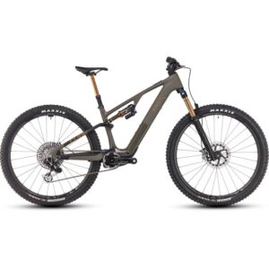 CUBE AMS HYBRID ONE44 C:68X SUPER TM 400X - 29" Carbon E-Mountainbike - 2025 - dustyolive / gold