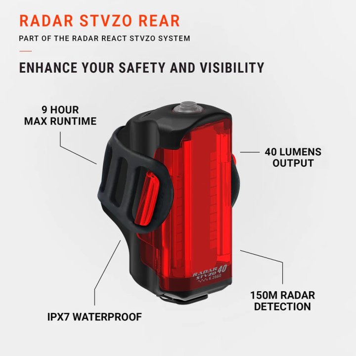 Lezyne Radar STVZO Fahrradrücklicht - schwarz – Bild 6